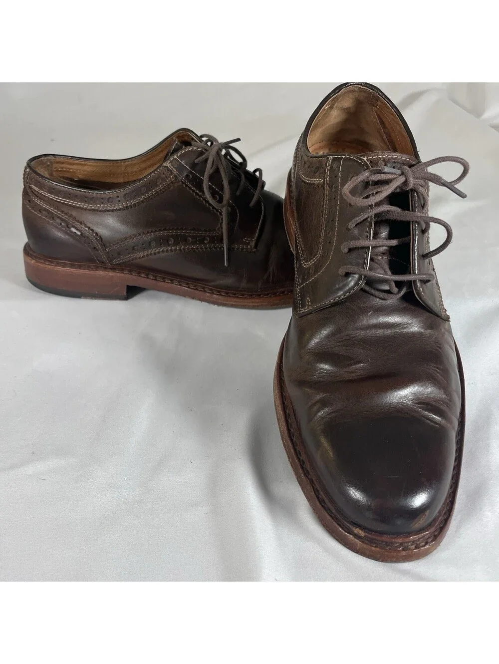 Johnston & Murphy Brown Leather Oxford Dress Shoes Men's 10